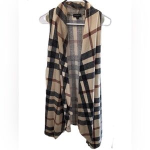 Plaid Open Front Vest Eclipse